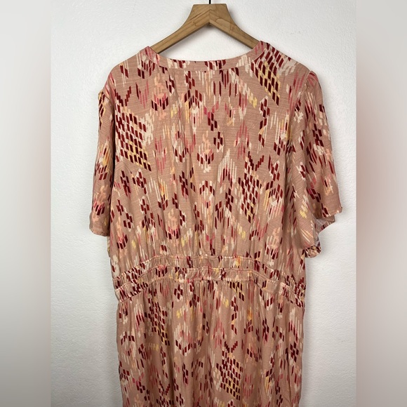 Knox Rose Women's Boho Hippy Flowy Rayon Midi Dress Large Pink Shade plus sz 3x - Picture 8 of 8